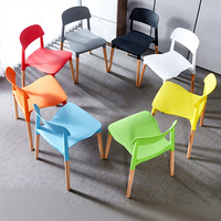 Chaise en plastique et bois de style nordique moderne et minimaliste, pour usage domestique, chaise de salle à manger, chaise de conférence exécutive, avec dossier, pour adulte, origine Chine