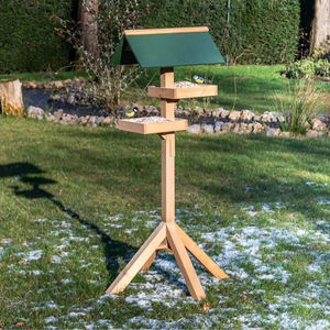 Direct prix usine grande <span class=keywords><strong>station</strong></span> de mangeoire à oiseaux en bois jardin cour décoration extérieure Table à oiseaux en bois - Product Image 5