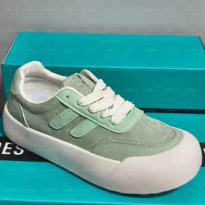 Sneakers in Tela Casual Serie Lace <span class=keywords><strong>Verde</strong></span> <span class=keywords><strong>Menta</strong></span> e Bianco <span class=keywords><strong>Scarpe</strong></span> Basse con Plateau per Donna Vendita Diretta dalla Fabbrica - Product Image 3