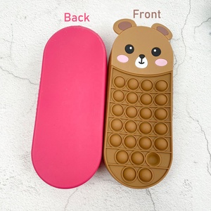 Étui à crayons en silicone imperméable avec motif de <span class=keywords><strong>dinosaure</strong></span> spatial, licorne, jouet sensoriel pour enfants, sac à crayons pour l'école - Product Image 5