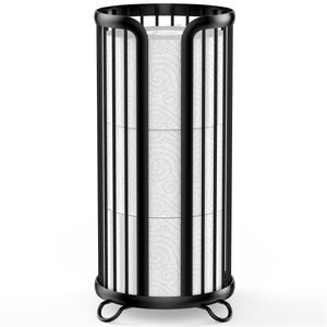 Portarrollos de Papel Higiénico Moderno y Ecológico de Hierro Negro, Diseño Vertical sin Perforaciones para Uso en Hoteles, Soporte Independiente para Baño - Product Image 4