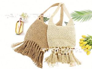 Tassel Rope Designer Straw <b>Bag</b> Fashion One Shoulder Pineapple Buckle Beach Handbag Braided Casual Women Summer <b>Bags</b> - Product Image 2