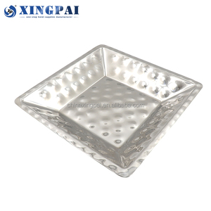 XINGPAI autres fournitures d'hôtel et <span class=keywords><strong>de</strong></span> restaurant vente chaude <span class=keywords><strong>plateau</strong></span> à dessert en assiette <span class=keywords><strong>de</strong></span> fruits carrée/ronde martelée en acier inoxydable - Product Image 1