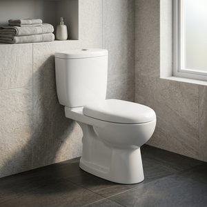 Inodoro de lujo europeo de dos piezas con descarga dual, sifón en P, cerámica sanitaria, conjunto de WC - Product Image 4