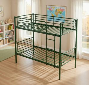 Lits superposés en métal vert tendance, taille double, cadre de <span class=keywords><strong>lit</strong></span> en acier à deux niveaux pour enfants, adolescents et adultes - Product Image 5