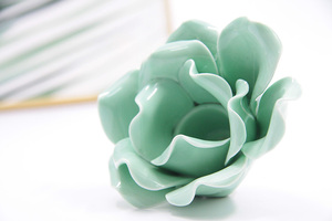Portacandele in <span class=keywords><strong>Ceramica</strong></span> 3D Fatto a Mano a Forma di Fiore di Loto - Product Image 5