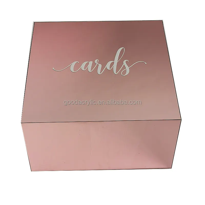 Ayna akrilik evlilik davetiyesi kutu ile yuvası davetiye kartı kutusu koleksiyonu bağış kutusu baskı ile iyi dileğiyle