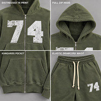 Ensemble sweat-shirt et pantalon de jogging personnalisés OEM avec impression graphique, taille plus, jogging délavé à l'acide, streetwear pour hommes