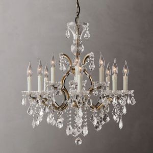 Lustre classique en cristal de fer personnalisé pour la décoration de restaurant de mariage en laiton doré d'Europe - Product Image 5