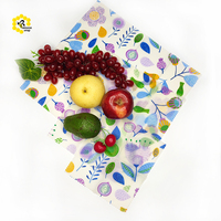 Envoltorio de Cera de Abeja de Algodón Orgánico con Estampado Digital, Envoltorio de Alimentos Biodegradable Sin Plástico, Accesorio para Lonchera de Picnic