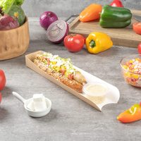 Juego de Combinación de Papel Desechable para Hot Dogs, Bandeja de Papel Blanco para Queso, Contenedor de Comida Rápida con Logotipo Personalizado Impreso, Empaque al por Mayor