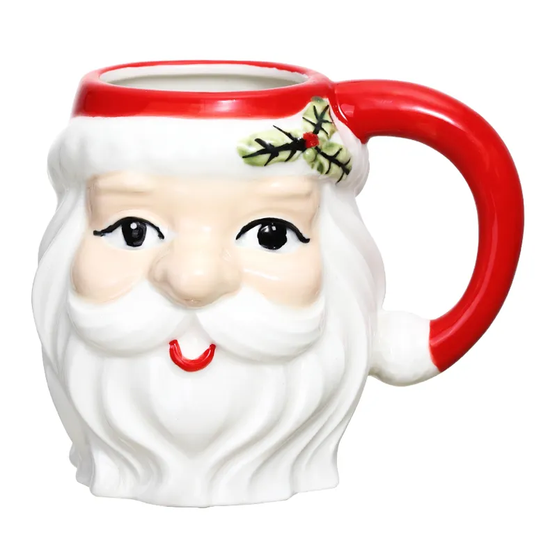 Tivray Рождественские 3D кружки с Санта Клаусом, фарфоровая чашка, рождественский подарок, кружка, сублимируемая винтажная чашка, керамическая кофейная кружка с Санта-Клаусом