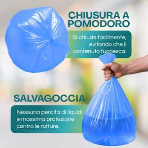 Sacchi per la Spazzatura Ecofor 55x65 Cm 40 Litri Blu, Sacchi per Rifiuti in Plastica Riciclabile - Product Image 3