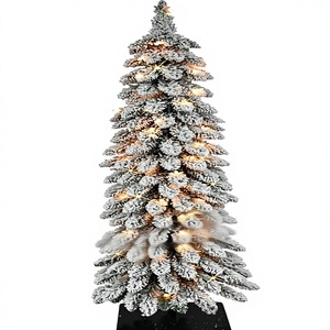 Árbol de Navidad Artificial de Pino Metálico Verde, Preiluminado, de 6' con Efecto Nevado, Estilo <span class=keywords><strong>Alpino</strong></span> - Product Image 2
