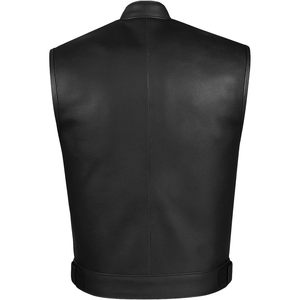 SOA Gilet de moto pour hommes en cuir de buffle de qualité supérieure respirant avec armure arrière poches intérieures pour toutes les saisons Biker Riding Club - Product Image 1