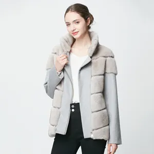 Factory Custom DesignOffice Ladies Elegant ZIP Fashion Leather Casual Jacket Faux Leather Trench Coat