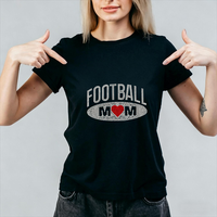 Nouveau design – Transfert thermocollant en vinyle de haute qualité pour T-shirt, motif « Football Mom » avec strass, vente en gros