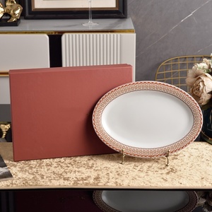 Assiettes ovales en porcelaine pour homard, vente en gros directe d'usine, utilisées dans les restaurants, assiette à poisson en céramique pour barbecue - Product Image 3