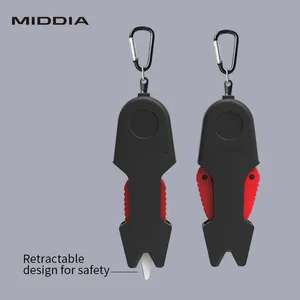 MIDDIA 물고기 가위 휴대용 스냅 커터 1 인치 톱니 모양의 가장자리 액세서리 낚싯줄 절단기 개폐식 도구
