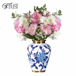 V299 OEM Vase de table artisanal en céramique personnalisé Pot de gingembre Vase en <span class=keywords><strong>porcelaine</strong></span> de <span class=keywords><strong>Delft</strong></span> Vase floral bleu et blanc pour la décoration intérieure - Product Image 1