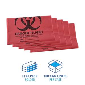 Bolsas de Basura de Plástico de Baja Densidad Lineal de 45 Galones y 1.3 Mil para el Sector Sanitario, 40x46, Rojas, 100 por Caja - Product Image 4