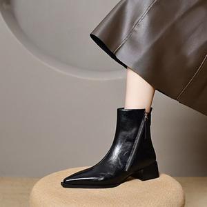 <span class=keywords><strong>Botines</strong></span> Chelsea <span class=keywords><strong>para</strong></span> <span class=keywords><strong>Mujer</strong></span>, Estilo 2026, Impermeables, Cómodos, Punta Redonda, Tacón Bajo, Ajustados, con Cremallera Lateral, <span class=keywords><strong>para</strong></span> Invierno - Product Image 4