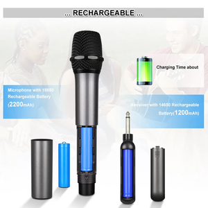 Hot Selling Karaoke Microfoon Draadloze Handheld Zangapparaat Echo En Kanaal Aangepaste Plastic Oplaadbare Microfoon - Product Image 5