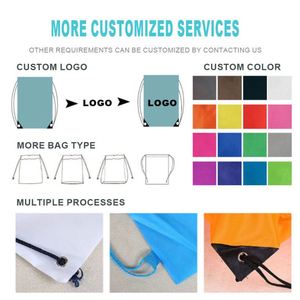 <b>Waterproof</b> Custom Logo Custom Logo Gym and Sports Polyester Drawstring <b>Backpack</b> Perfect for <b>School</b> and Travel - Product Image 4