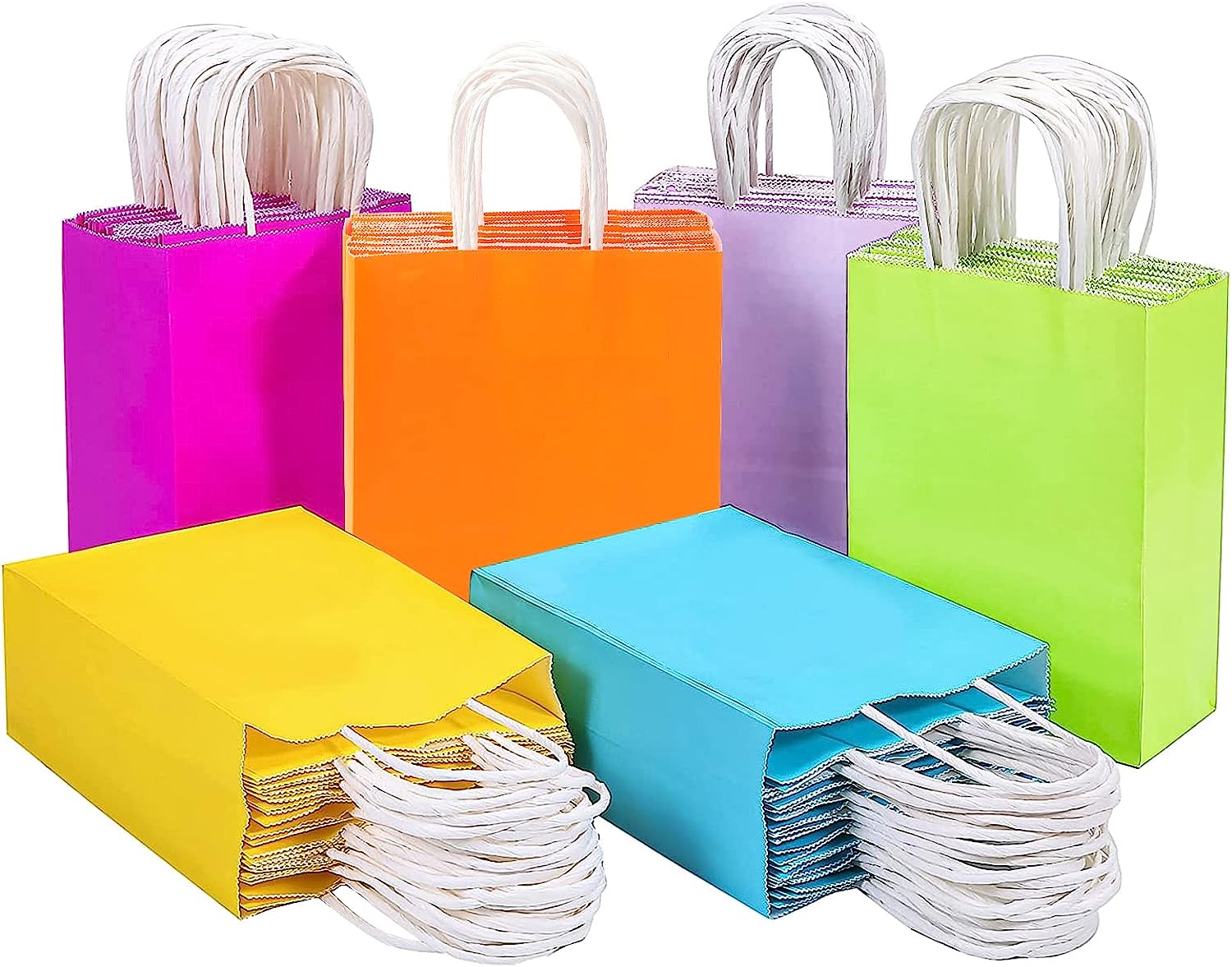 SenAng07 Fancy Design Kraft Paper Bag for Food Takeaway Twist Kraft Paper Bag