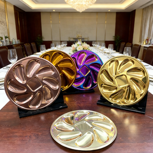 Bandeja de Servir Ostras de Acero Inoxidable Personalizada, Resistente al Óxido, con Múltiples Compartimentos, para Barbacoa y Camping al Aire Libre - Product Image 1