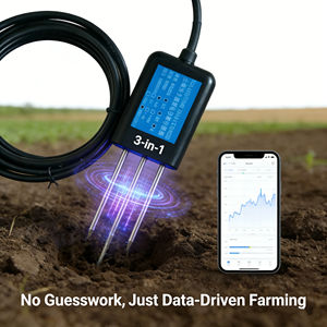 جهاز استشعار التربة اللاسلكي ZONEWU بتقنية LoRaWAN - محلل الرطوبة ودرجة الحرارة ودرجة الحموضة (EC) لمراقبة البيوت الزراعية - Product Image 2