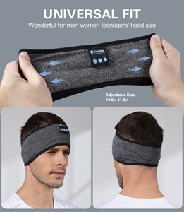 Bandeau tricoté sans fil personnalisé avec écouteurs intégrés pour le sommeil et le sport, lavable, masque de sommeil musical - Product Image 5