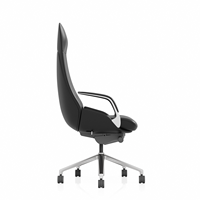 Chaise de bureau de direction en cuir véritable de qualité supérieure, avec soutien lombaire, hauteur réglable, design ergonomique, style moderne, aluminium