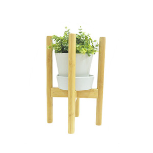 Soporte de flores de bambú de estilo europeo, simple, para balcones interiores, adecuado para suculentas y bonsáis, plegable y extensible. - Product Image 2