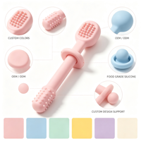 Bâtonnet de dentition pour bébé en silicone de qualité alimentaire, jouet de dentition moulable avec anneau anti-étouffement