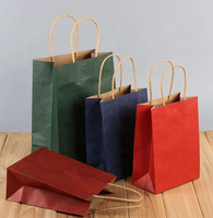Sacs en papier kraft de luxe de haute qualité pour l'emballage alimentaire, biodégradables/compostables, avec poignées imprimées sur mesure, prix de gros usine