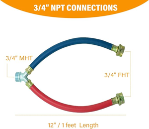 Tuyau d'alimentation en eau universel renforcé de fibres haute résistance, personnalisé, en caoutchouc, pour lave-linge et sèche-linge - Product Image 6