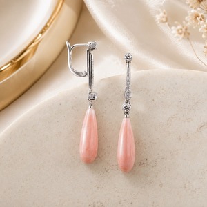 Orecchini pendenti color corallo per donna, stile bohémien vintage, accessori per l'uso quotidiano - Product Image 4