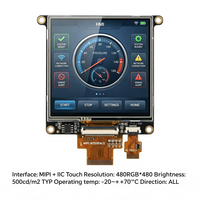 وحدة شاشة TMK مقاس 3.95 بوصة بدقة 480*480 من نوع IPS TFT LCD مع إضاءة خلفية LED، شاشة مربعة بتقنية PCAP مع واجهة MIPI FT6336U للواجهات البشرية الآلية المدمجة، تعمل في درجات حرارة من -20 إلى +70 درجة مئوية