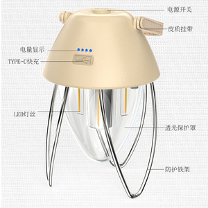 Outdoor Retro <b>Camping</b> <b>Lantern</b> <b>LED</b> Rechargeable USB Type C Waterproof 10W Plastic <b>Lantern</b> - Product Image 3