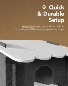 Maison pour chat en feutre acoustique personnalisable, lit pour chat modulaire à faire soi-même, cachette pour chats d'intérieur, abri insonorisé pour animaux de compagnie avec fleur décorative - Product Image 4