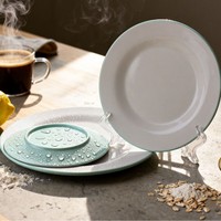 Vaisselle ronde en mélamine de conception turquoise incassable et facile à nettoyer Durable et élégant pour une utilisation familiale