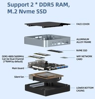 Mini PC para juegos NUC Intel Core i5 1340P 12ª/13ª generación DDR5 16GB RAM Win11
