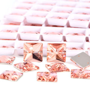 BOBOHOO gros strass coudre sur K9 forme carrée pierres de cristal <span class=keywords><strong>verre</strong></span> strass coudre sur robe à capuche <span class=keywords><strong>Applique</strong></span> personnalisée - Product Image 2