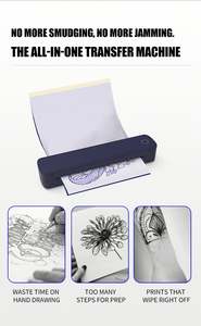 Imprimante thermique portable A4 sans encre Bluetooth USB pour reçus, imprimante thermique mini sans fil pour bureaux, impression directe de tatouages - Product Image 4