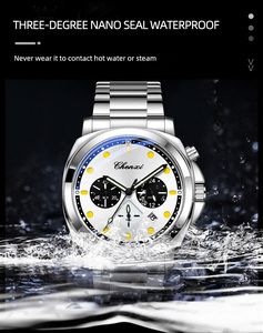 Montre CHENXI 9542 en <span class=keywords><strong>acier</strong></span> inoxydable, montres à quartz multifonctions pour hommes, montres-bracelets argentées et noires tendance, calendrier d'affaires, <span class=keywords><strong>horloge</strong></span> - Product Image 5