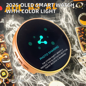 Montre connectée OLED avec écran tactile couleur, partage de photos, boîtier en plastique, batterie rechargeable - Product Image 2
