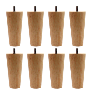 <span class=keywords><strong>Pieds</strong></span> de canapé de remplacement modernes en bois massif ronds pour meubles de cuisine - Installation facile - Product Image 1