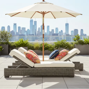 Chaise longue <span class=keywords><strong>de</strong></span> <span class=keywords><strong>jardin</strong></span> classique en résine tressée d'extérieur - Product Image 1