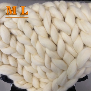 2025- 100% Merino <strong>Wool</strong> Chunky Soft Roving Yarn <strong>Blanket</strong> Hand Knitting Giant <strong>Blanket</strong> - Product Image 1